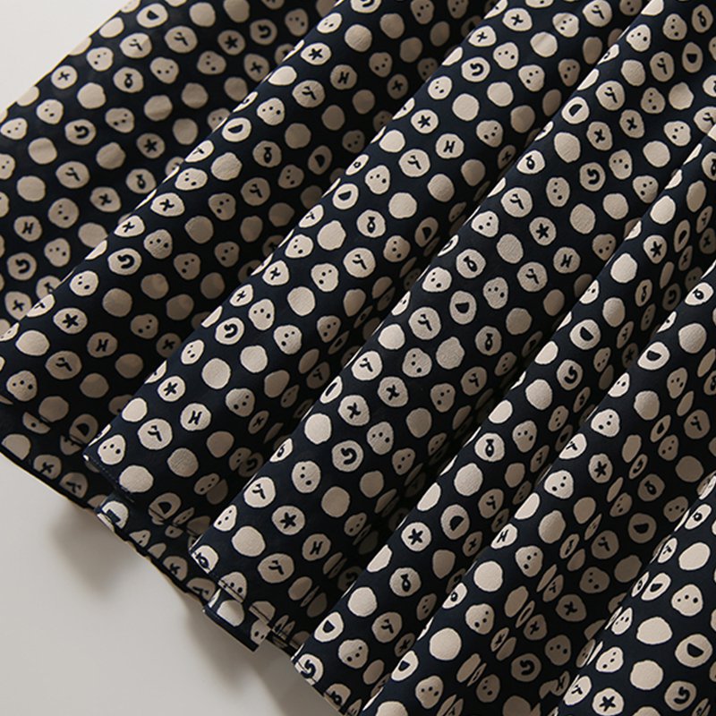 Navyblue Swing Printed 3/4 Sleeve Silk-Chiffon Dresses