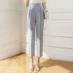 High-rise Slightly stretchy Daily Casual Pants
