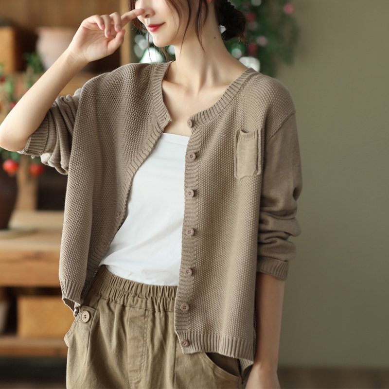Women Solid Casual Shift Long Sleeve Outerwear