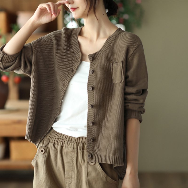 Women Solid Casual Shift Long Sleeve Outerwear