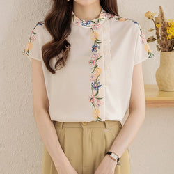 Floral Shift Short Sleeve Shirts & Tops