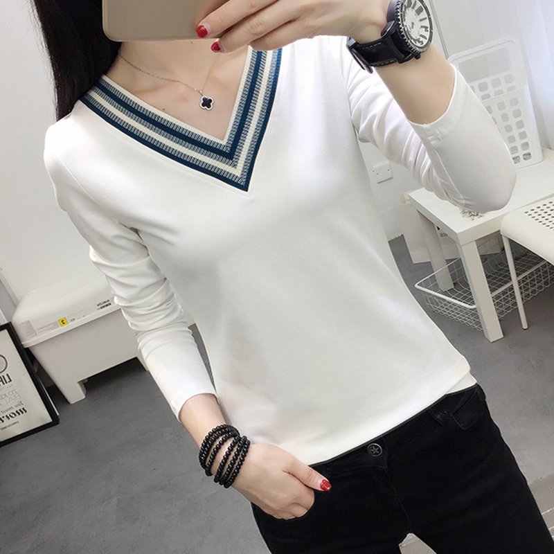 Cotton-Blend Long Sleeve Casual Striped Shirts & Tops