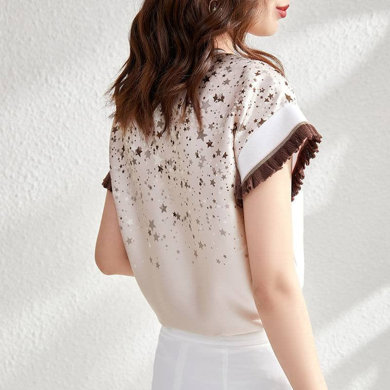 Printed Round Neck Tassel Casual Pullover