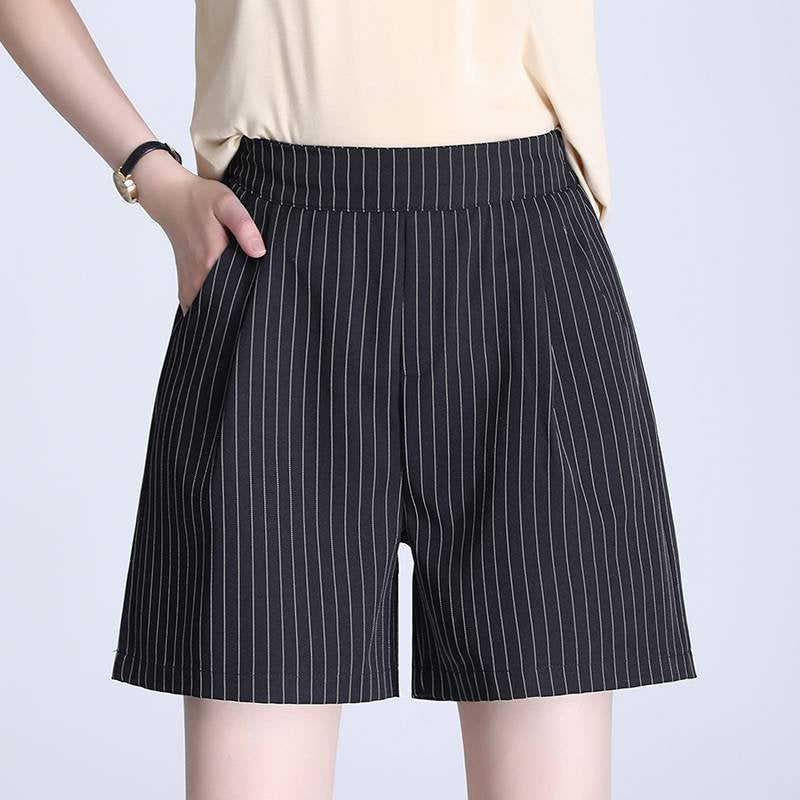 High Waist Striped Casual Shorts