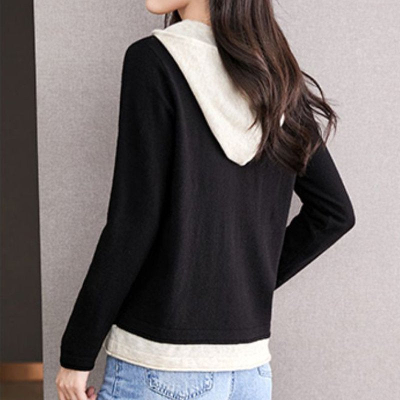 Shift Paneled Long Sleeve Sweater