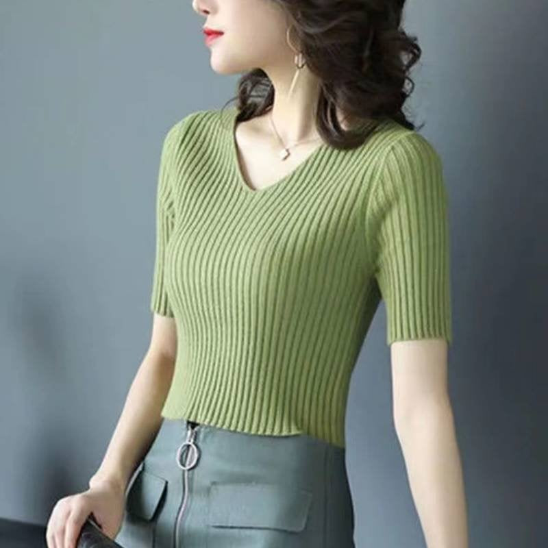 Knitted Sheath Sexy Shirts & Tops