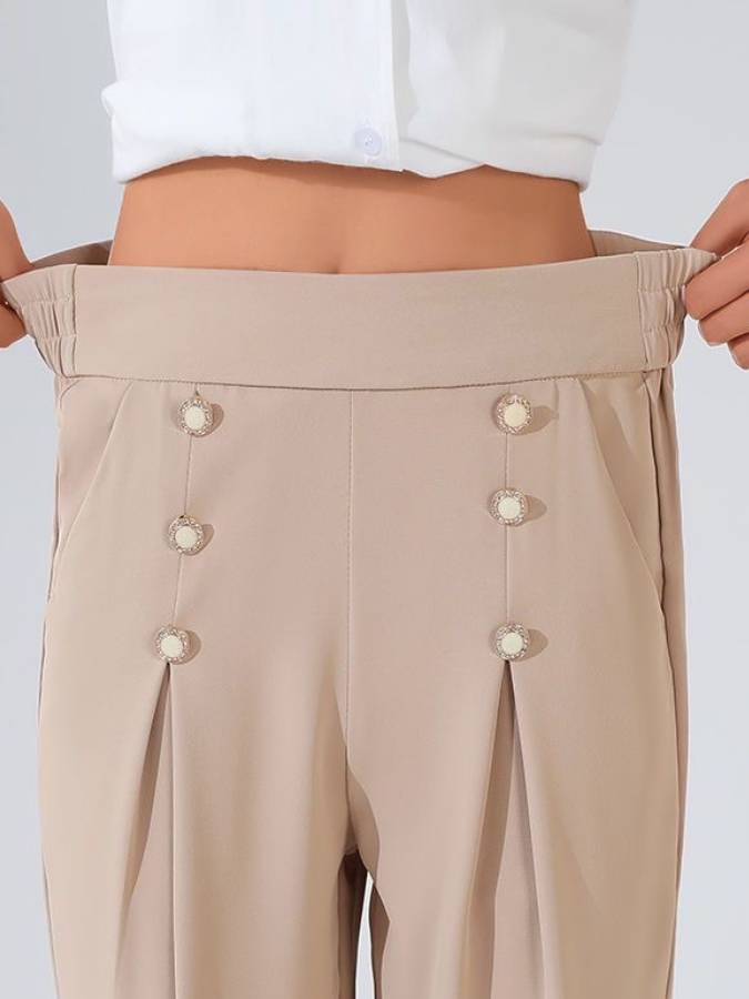 Plain High Waist Casual Pants