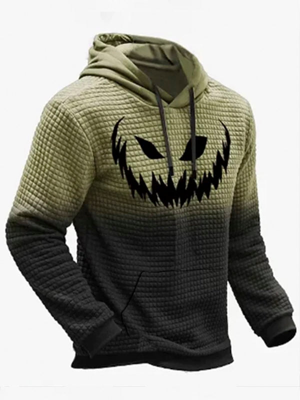 Halloween Ombre Holiday Print Oversized Hooded Sweatshirt