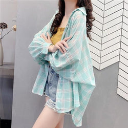 Sun Protection Clothing Balloon Sleeve Casual A-Line Printed Outerwear