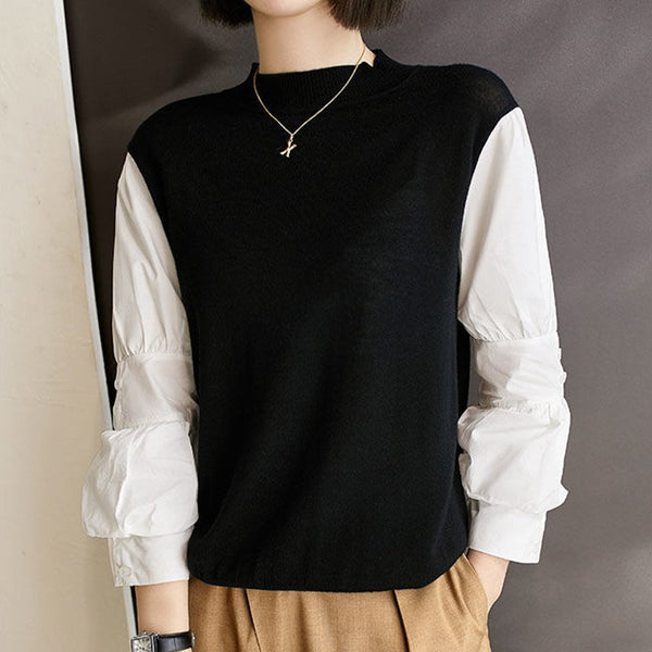 Casual Knitted 3/4 Sleeve Shirts & Tops