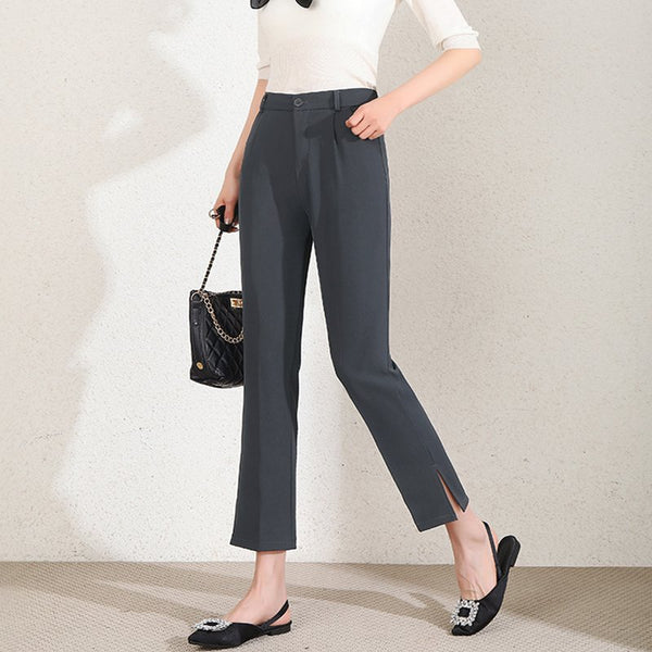 Work Daily Casual Office Career Slit Pants