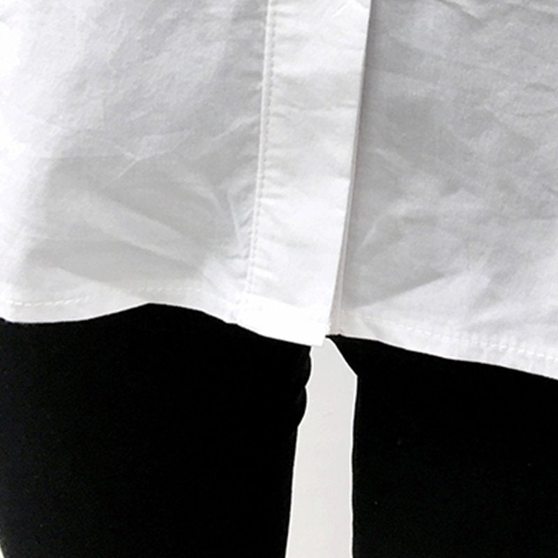 White Casual Balloon Sleeve Shirts & Tops