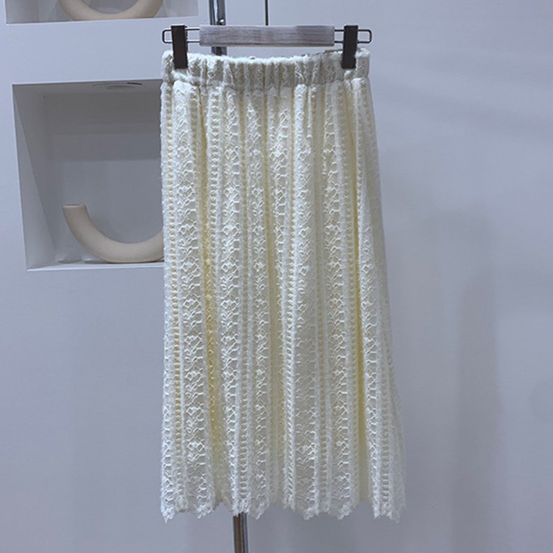 Apricot A-Line Lace Casual Skirts