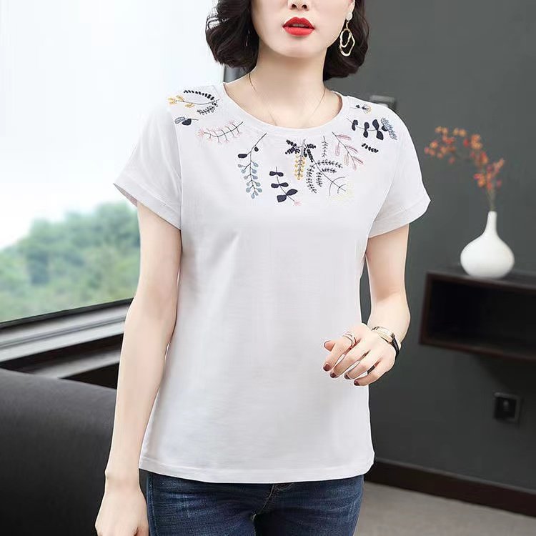 Floral Cotton-Blend Casual Shirts & Tops