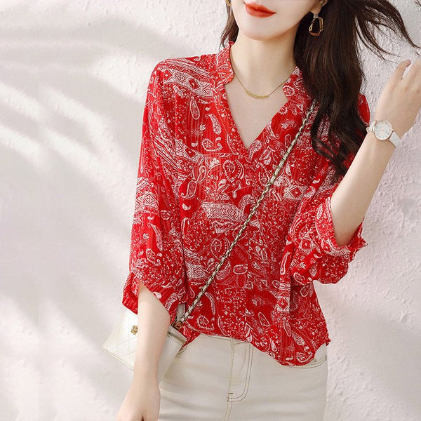 Floral Short Sleeve Casual Shirts & Tops