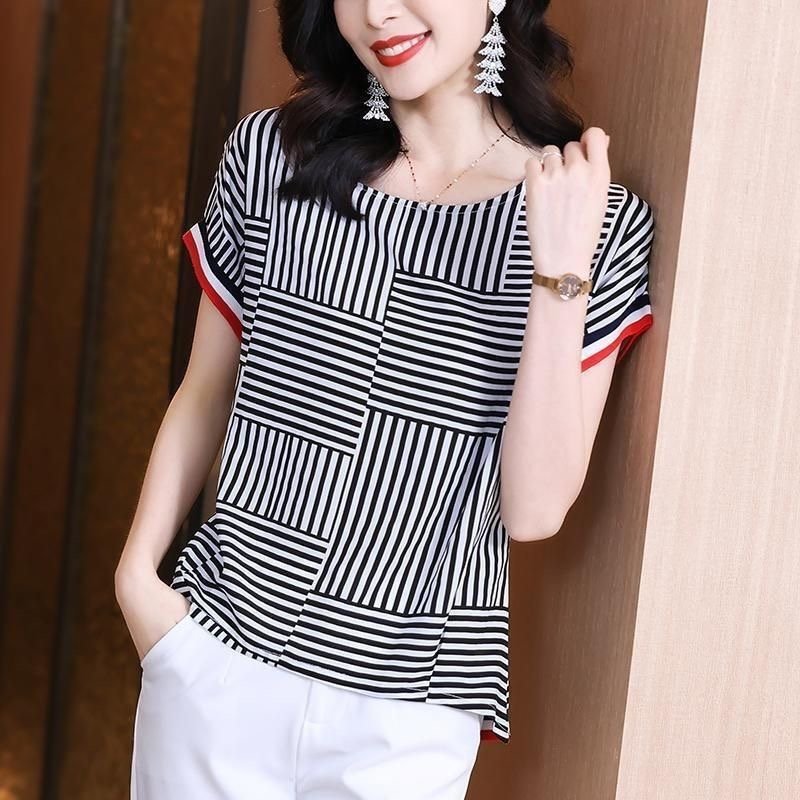 Stripe Short Sleeve Striped Shirts & Tops
