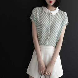 Short Sleeve Striped Shirts & Tops