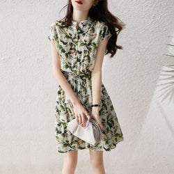 As Picture Floral Sleeveless Dresses