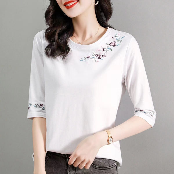 Casual Half Sleeve Cotton-Blend Shirts & Tops