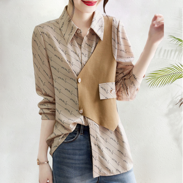 Shift Casual Patchwork Shirts & Tops
