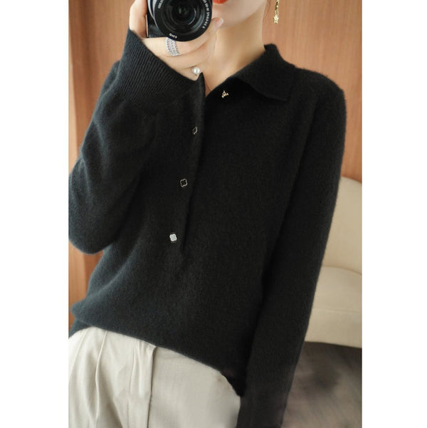 Long Sleeve Shift Buttoned Sweater