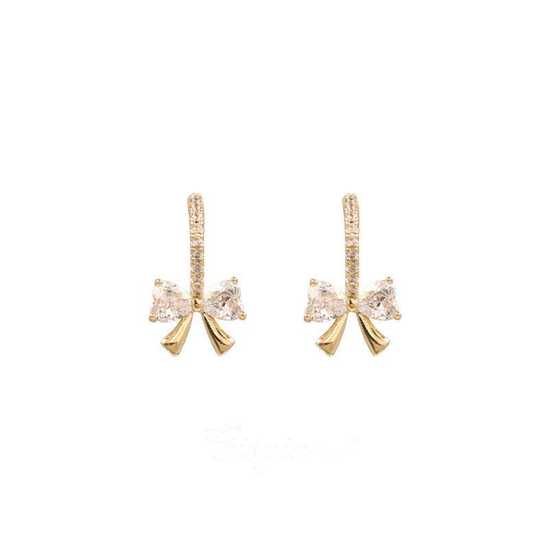 Gold Bow Sweet Earrings