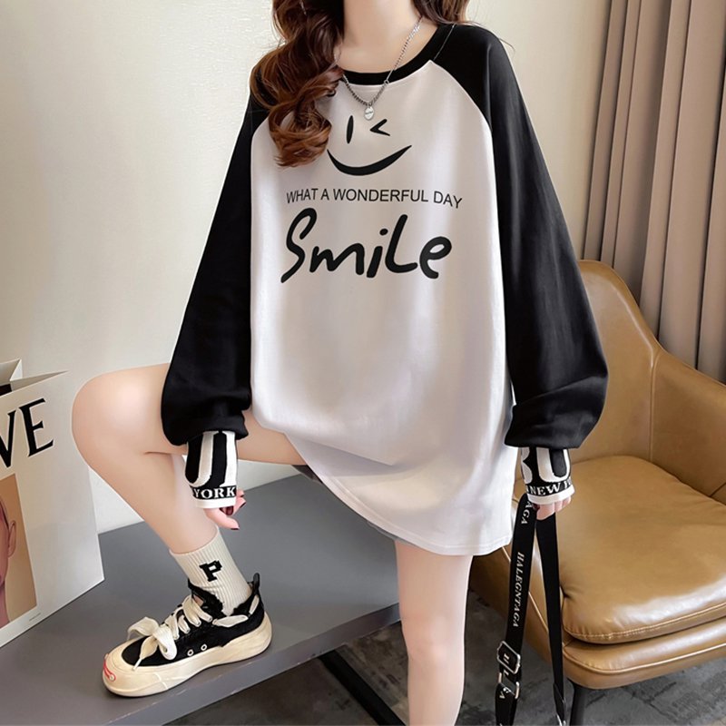 Letter Shift Long Sleeve Printed Shirts & Tops