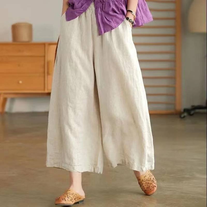Casual Cotton Plain Pants
