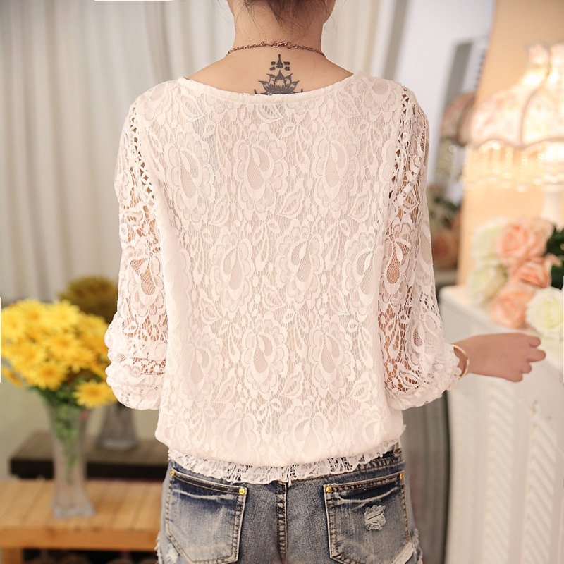 Lace Casual Long Sleeve Shirts & Tops