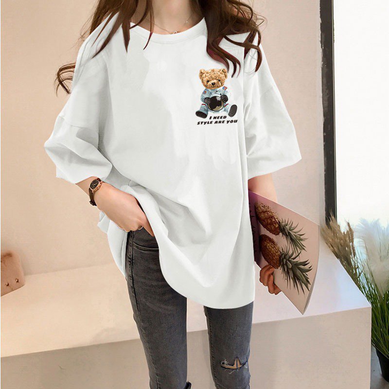 Short Sleeve Cartoon Cotton-Blend Casual Shirts & Tops