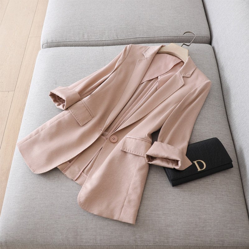 Casual Long-Sleeve Buttoned Blazer