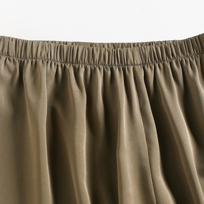 Silk-Chiffon Casual Shirred Pants