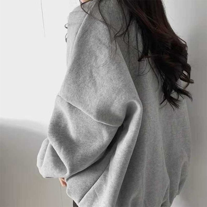 Gray Casual Letter Long Sleeve Sweatshirt