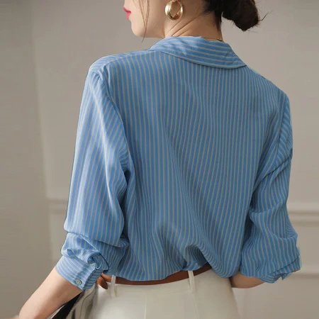 Blue Shift Long Sleeve Stripes Shirts & Tops