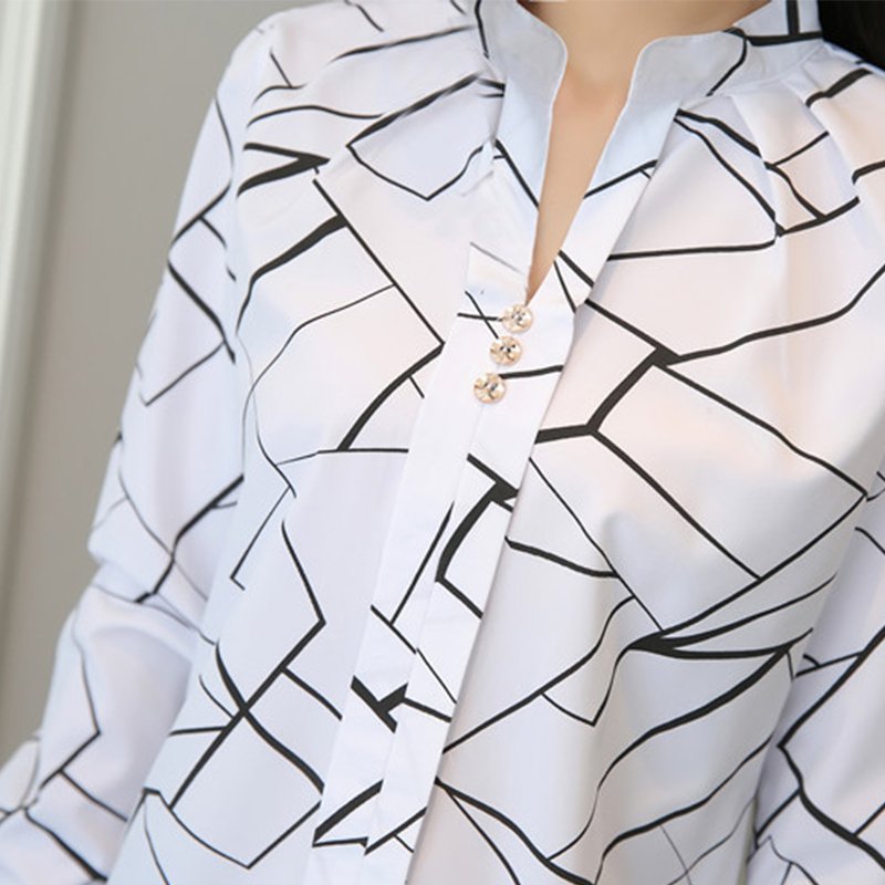 Geometric Printed Casual Long Sleeve Shirts & Tops