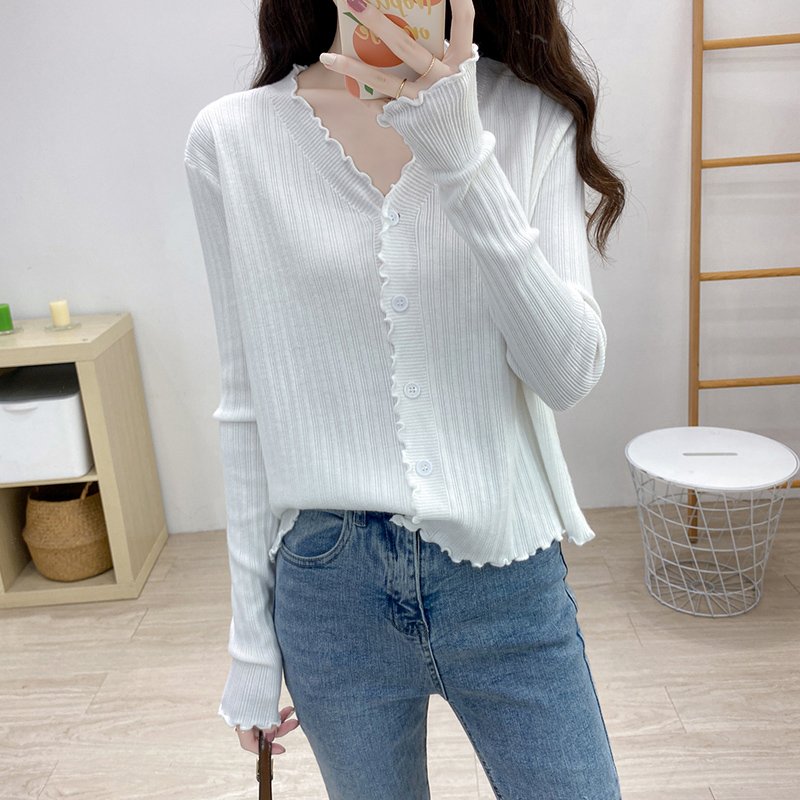 Knitted Long Sleeve Casual Plain Sweater