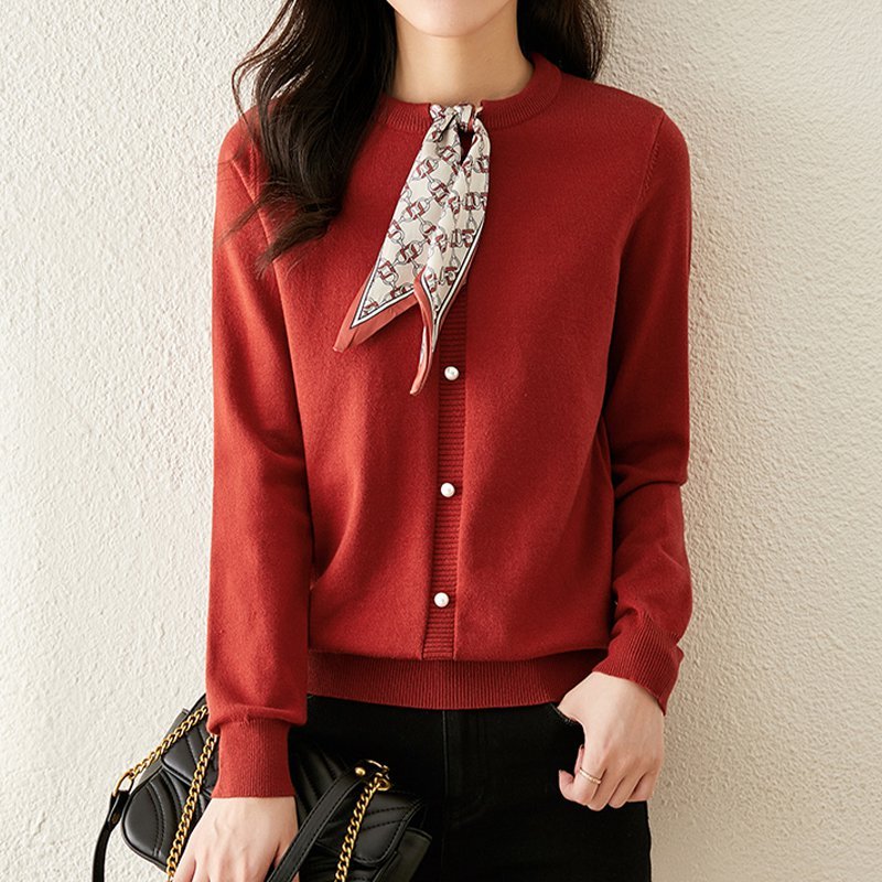 Long Sleeve Buttoned Knitted Vintage Sweater