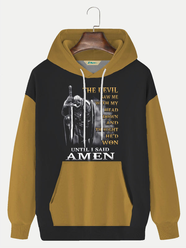 Men's Crusaders Print Drawstring Hooded Sweatshirt