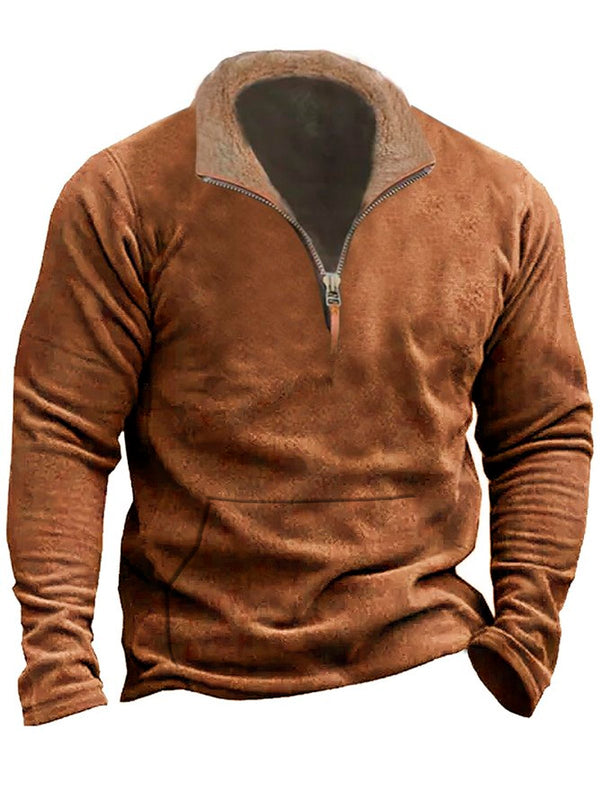 Retro Basic Quarter Zip Sweatshirt