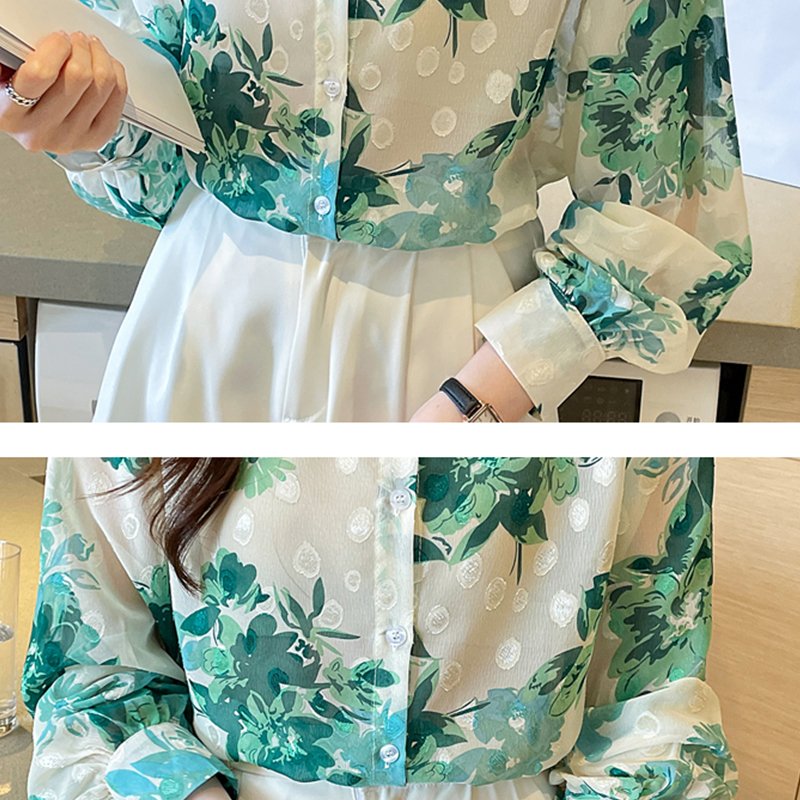 Green Shift Printed Floral Casual Shirts & Tops