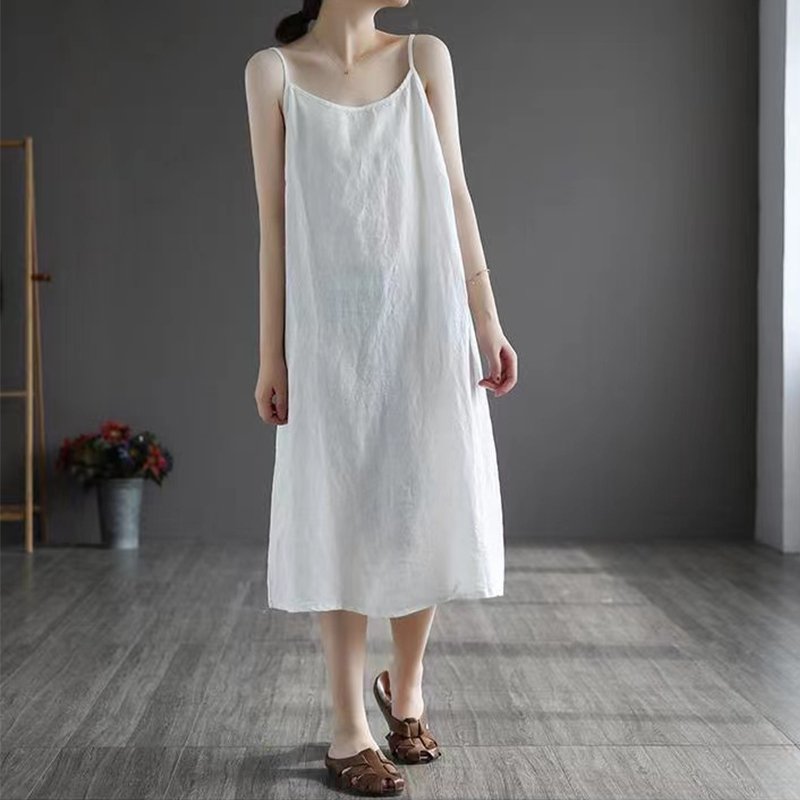 Plain A-Line Sleeveless Dresses