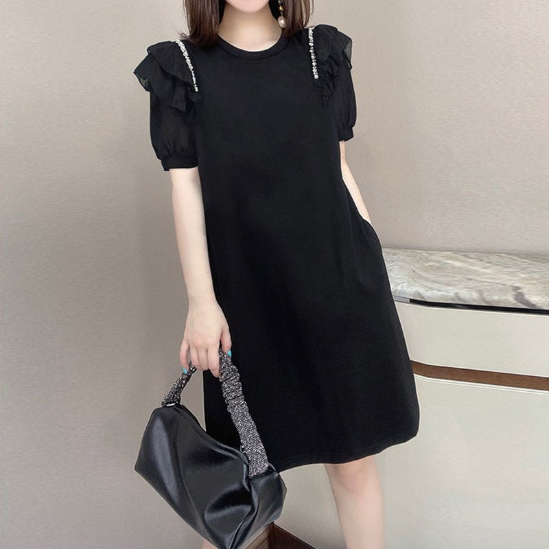 Black Casual A-Line Dresses