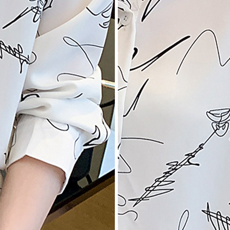 Long Sleeve Abstract Casual Printed Shirts & Tops