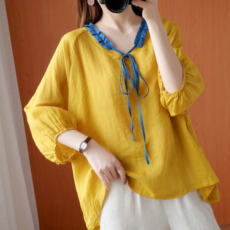 A-Line Casual Balloon Sleeve Shirts & Tops