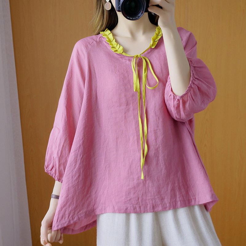 A-Line Casual Balloon Sleeve Shirts & Tops