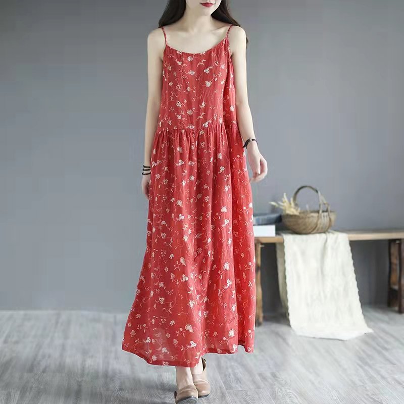 Floral Printed Sleeveless Casual Dresses