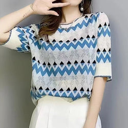 Short Sleeve Color-Block Casual Shirts & Tops