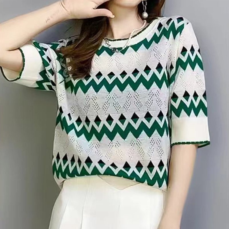 Short Sleeve Color-Block Casual Shirts & Tops