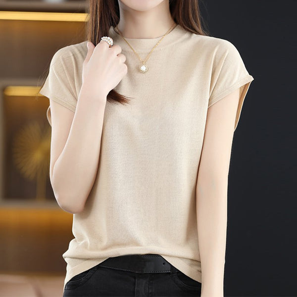 Casual Sheath Knitted Shirts & Tops