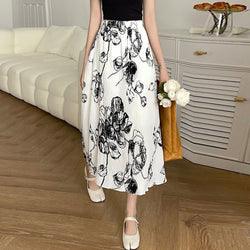 Floral Printed Casual A-line Skirts